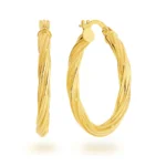 9ct Yellow Gold  twist hoops 20mm