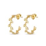 Sterling silver vine hoop earring 20mm