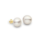 Sterling Silver 6mm button freshwater pearl studs