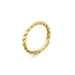 Sterling silver fine rope twist ring – Stackable Gold
