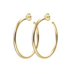 Sterling silver gold plated hoop earrings 24mm  925 Sterling Silver + e-coat (anti-tarnish technology)