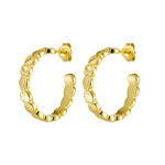 Sterling silver hammered finish circle hoop earrings 22 x 4MM