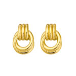 Seren stainless steel gold chunky triple knot earrings 37X22mm Waterproof/Anti-tarnish/Hypoallergenic Stainless Steel 	Hard coated with 18K Gold PVD plating