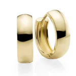 9ct Yellow Gold  10mm diameter 4mm wide polished huggies