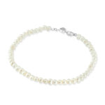 Freshwater potato pearl bracelet with sterling silver clasp and extension. 18 + 2CM PEARL SIZE: 3-4MM  925 Sterling Silver + e-coat (anti-tarnish technology)