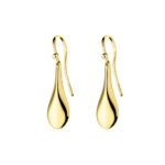 Sterling silver elongated whole drop earrings with French hook