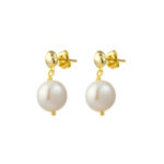 Sterling silver pearl drop earring 20 X 7MM